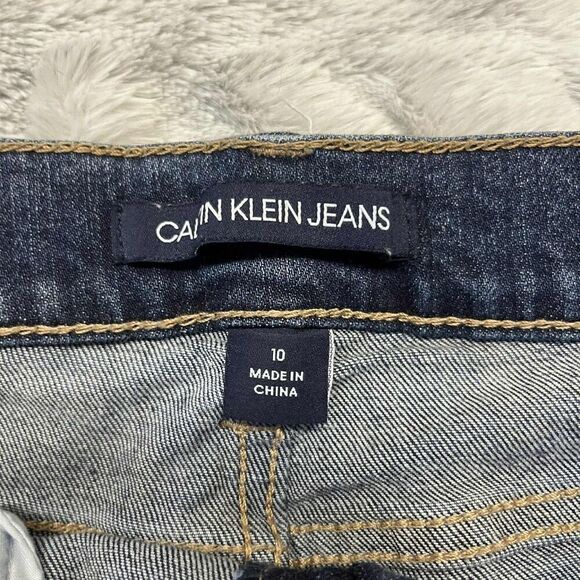 Calvin Klein Cut Off Blue Jean Shorts Women’s Size 10 Festival Distressed - Picture 4 of 11